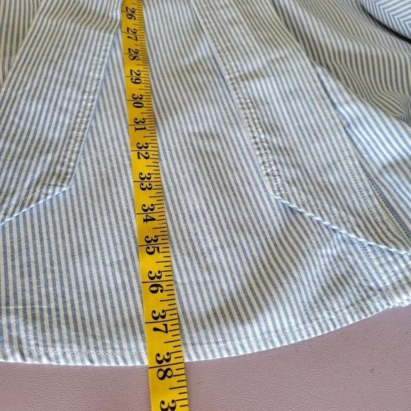 J. Crew Oxford White Blue Cotton A-line Shirtdress Size 0 - Picture 16 of 16